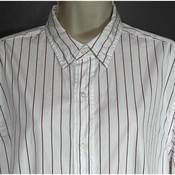 Frank & Eileen Size M  Mans Shirt Finbar Cotton Red Stripes Poplin Button Down - Picture 9 of 14